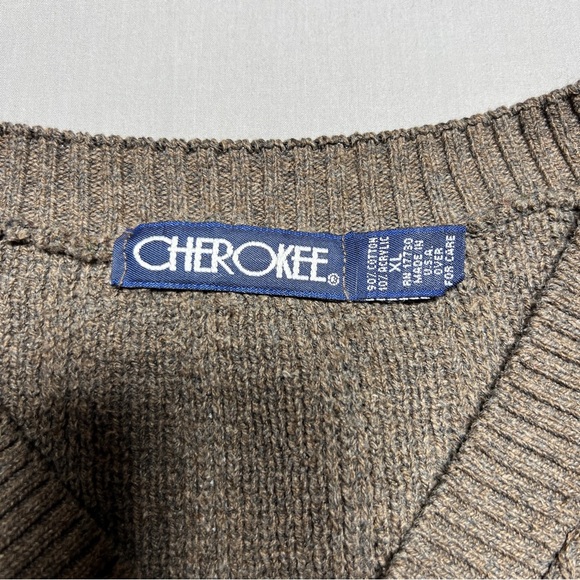 Cherokee Brown V-Neck Sweater with Classic Design Size XL - Picture 3 of 7